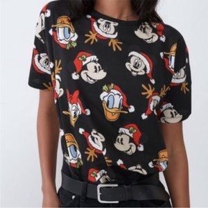 Zara x Disney Mickey and friends holiday tee shirt